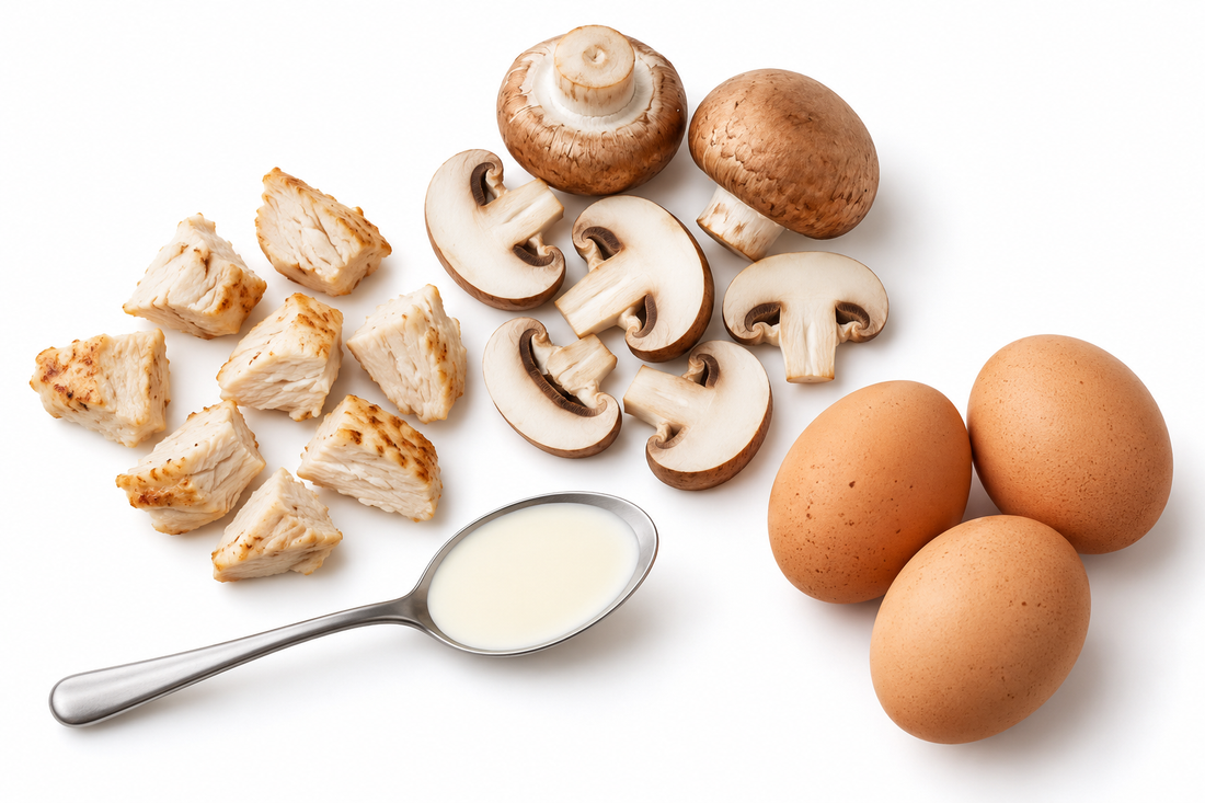 Chicken, Mushroom & Cream Omelette