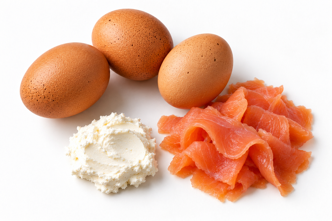 Smoked Salmon & Cream Cheese Omelette ingredients